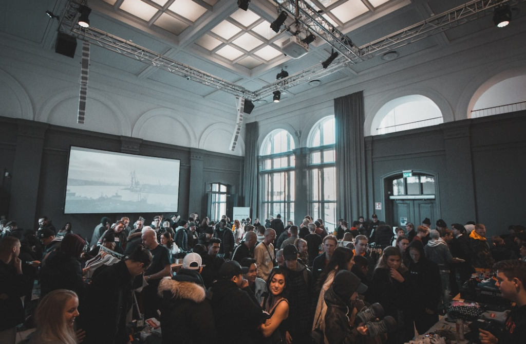 Crowd in hall